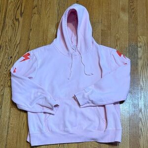 Pink Starfit Hoodie with Red Lightning Bolt Accents